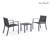 Conjunto de Jardim com 2 Cadeiras Modernas e Mesa 45x45cm Bizzotto Auri Promoção