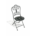 Conjunto Mesa com 2 Cadeiras Dobráveis para Exterior em Ferro Preto Provence Breakfast Oferta