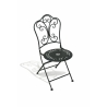 Conjunto Mesa com 2 Cadeiras Dobráveis para Exterior em Ferro Preto Provence Breakfast Oferta