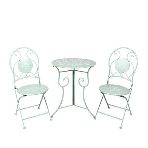 Conjunto de mesa e 2 cadeiras dobráveis para exterior verde Le Regole dell'Aperitivo Promoção