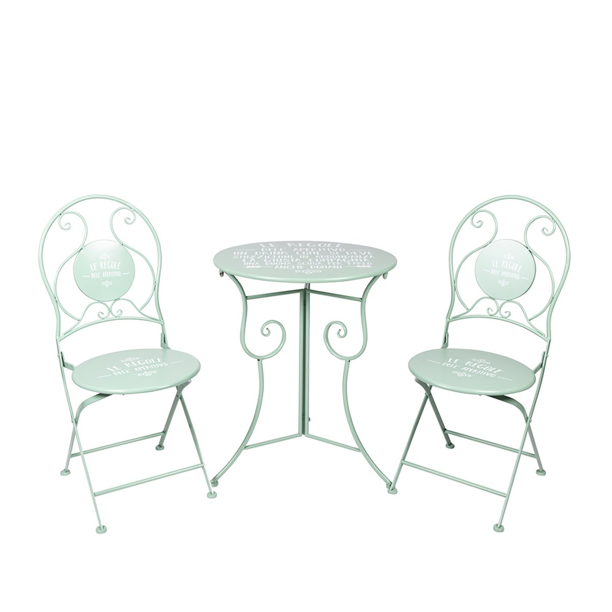 Conjunto de mesa e 2 cadeiras dobráveis para exterior verde Le Regole dell'Aperitivo Promoção Conjunto de mesa e 2 cadeiras dobráveis para exterior verde Le Regole dell'Aperitivo Promoção