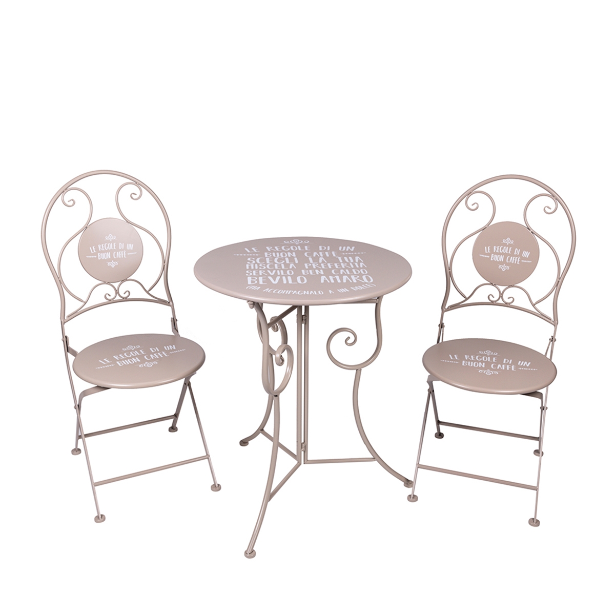 Conjunto de mesa para exterior com 2 cadeiras dobráveis Le Regole di un Buon Caffè