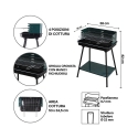 Churrasqueira a carvão com grelha ajustável 58x38xh82cm Grilza Escolha