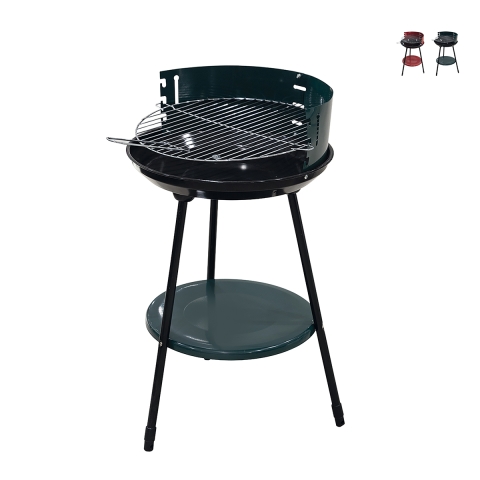 Churrasqueira a carvão redonda grelha Ø 42cm altura ajustável Zafro Promoção