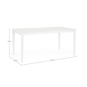 Mesa de exterior moderna 160x90cm em alumínio Bizzotto Nebula Medidas