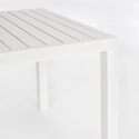 Mesa de exterior moderna retangular 130x68cm em alumínio Bizzotto Hilde Estoque