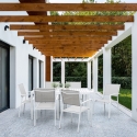 Mesa de exterior moderna retangular 130x68cm em alumínio Bizzotto Hilde Venda