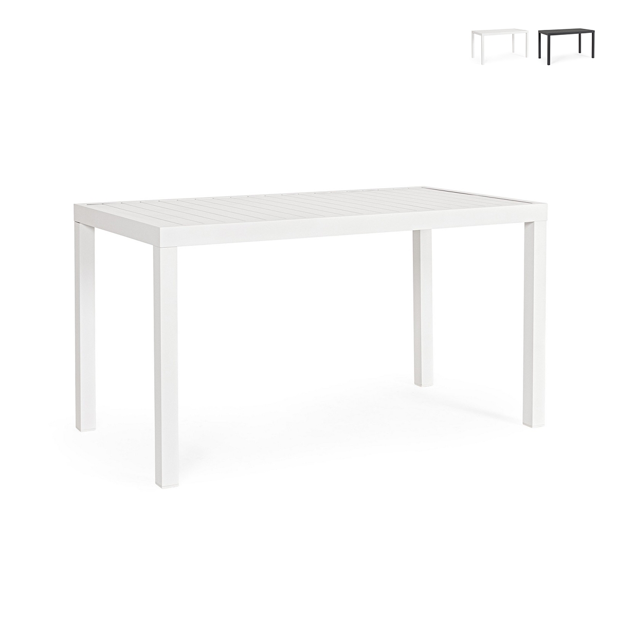 Mesa de exterior moderna retangular 130x68cm em alumínio Bizzotto Hilde Promoção