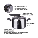 Panela de pressão 5L em aço inoxidável para fogão de indução Nabo Modelo