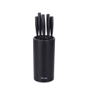 Bloco preto com 5 facas em aço inoxidável efeito martelado Piko Oferta