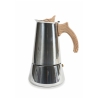 Cafeteira moka 6 chávenas em aço inoxidável com cabo efeito madeira Riko Descontos