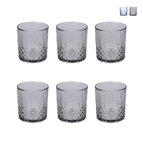 Conjunto de 6 copos de vidro 340 ml com superfície decorada Edinburgh Promoção