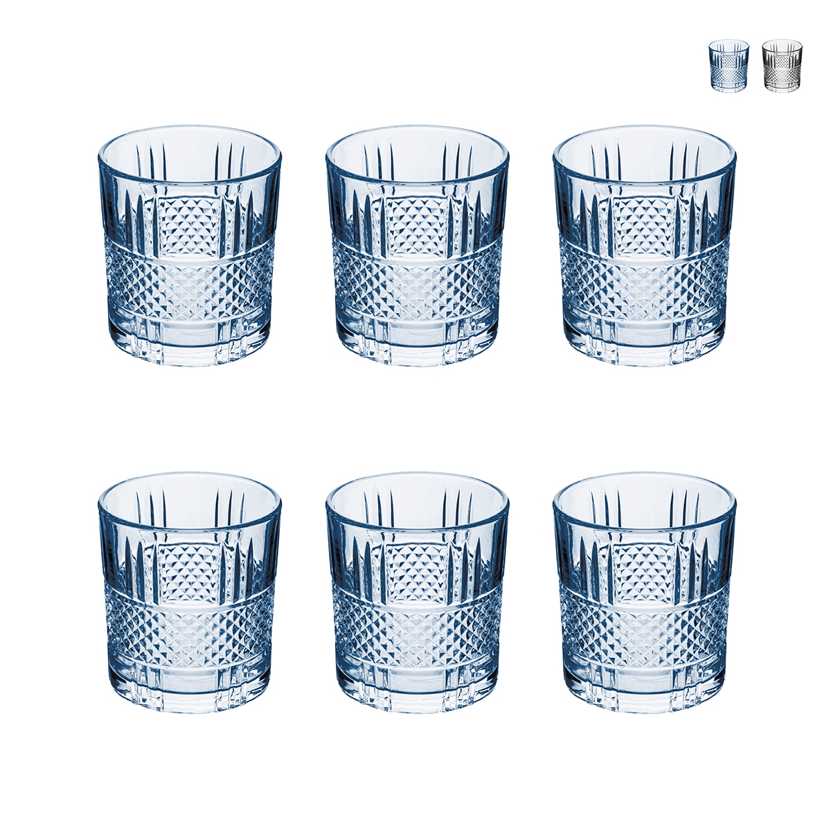 Conjunto de 6 copos para água 340 ml em vidro decorado Dublin Promoção