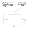 Capa para sofá 3 lugares com chaise longue reversível 240x305 cm Lupra 