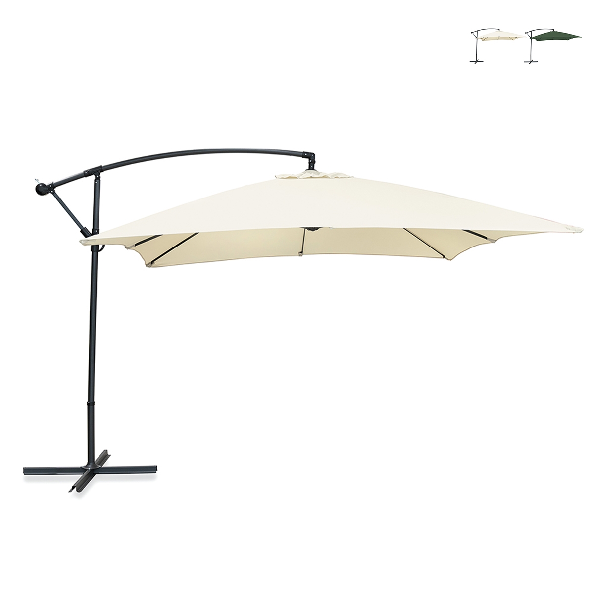 Guarda-sol de jardim 3x3m com braço lateral Kios