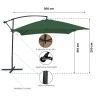 Guarda-sol de jardim 3x3m com braço lateral Kios Custo