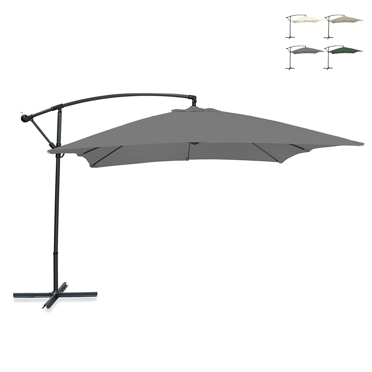 Guarda-sol de jardim 3x2m com braço lateral em aço Kios Oferta Guarda-sol de jardim 3x2m com braço lateral em aço Kios Oferta