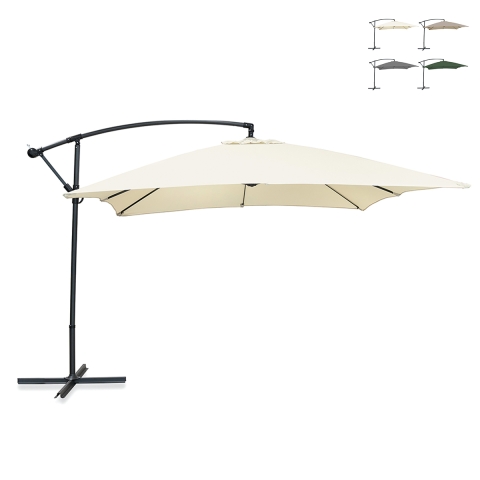 Guarda-sol de jardim 3x2m com braço lateral em aço Kios Promoção