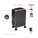 Conjunto de 2 malas 4 rodas 360° com cadeado e fecho duplo Diamond 