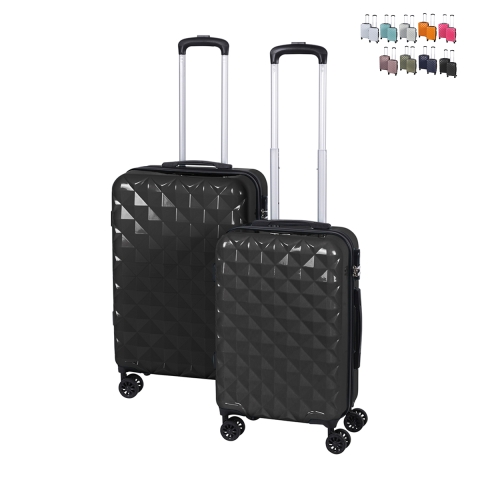 Conjunto de 2 malas 4 rodas 360° com cadeado e fecho duplo Diamond Promoção