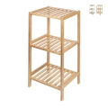 Móvel de casa de banho com 3 prateleiras em bambu e MDF Mivo Promoção