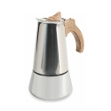 Cafeteira Moka 2 Chávenas em Aço Inoxidável com Pegador Efeito Madeira Riko Oferta