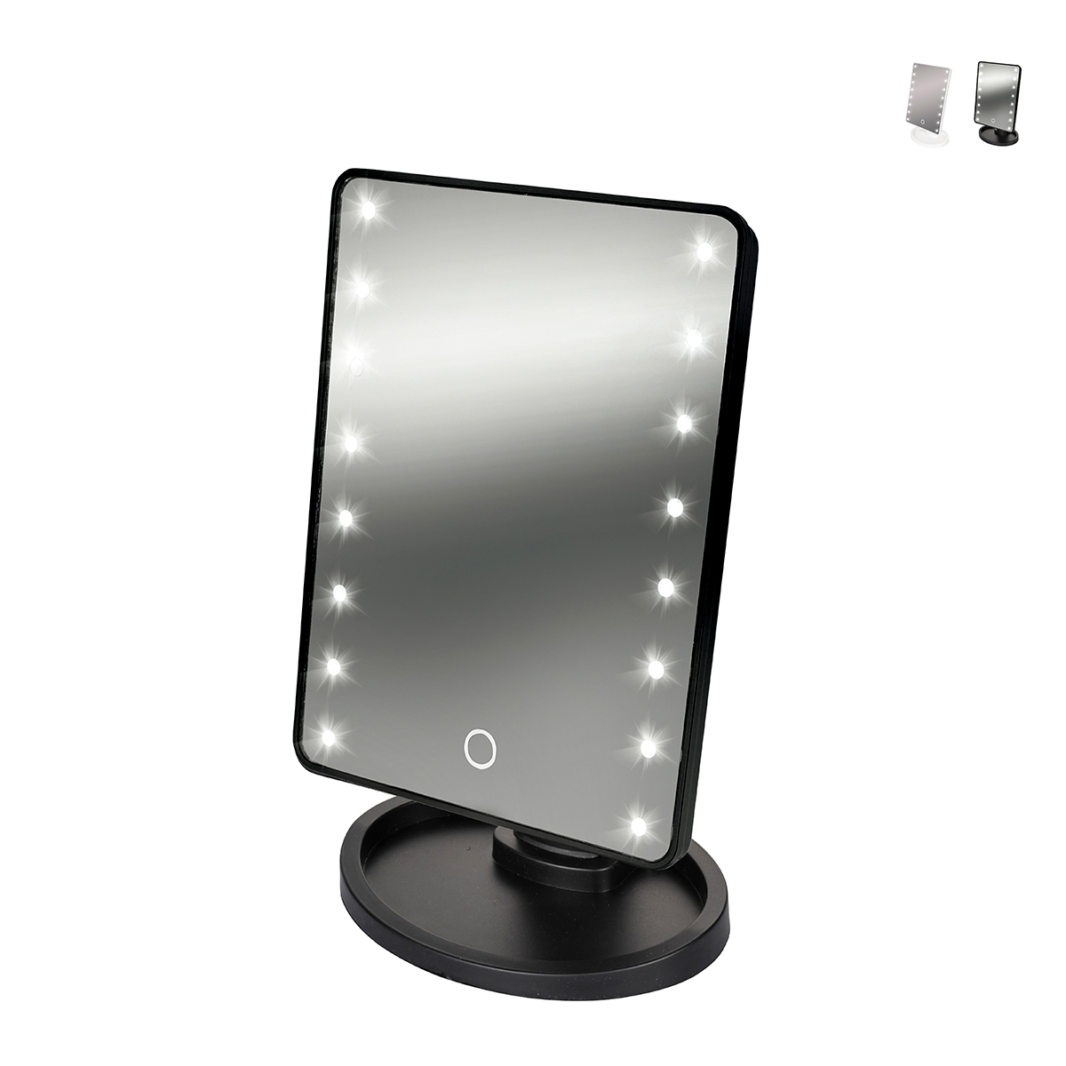 Espelho de maquilhagem de mesa com luzes LED reguláveis Hollywood