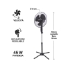 Ventoinha de pé, base em cruz 3 velocidades 45 W 133cm ArticFresh Saldos