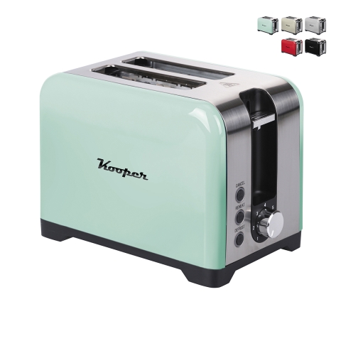 Torradeira estilo vintage 2 ranhuras com função de temporizador e descongelação Tepak Promoção