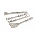 Conjunto de 3 utensílios em aço inoxidável para churrasco com mala Nira Saldos