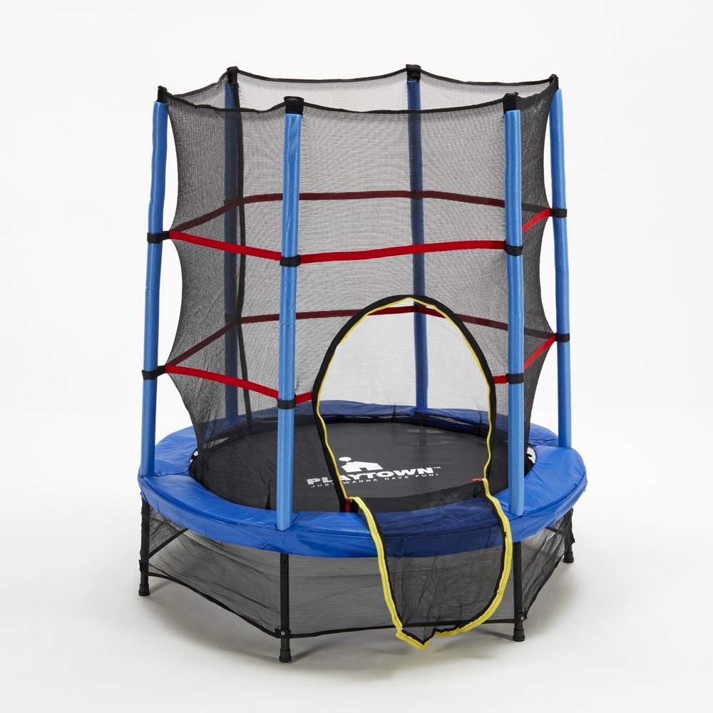 Trampolim Infantil Redondo 140cm com Rede de Proteção e Almofadas Frog
