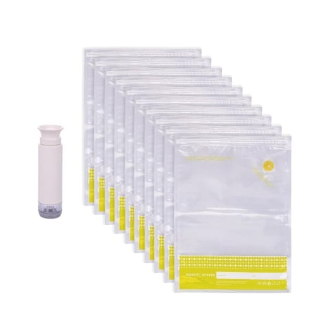 Kit de vácuo com bomba manual + 10 sacos reutilizáveis Nurea Promoção