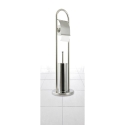 Suporte de chão para casa de banho com porta-escova e porta-rolo em metal Avela Descontos