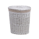 2 cestos para roupa suja com tampa em madeira e tecido Zeyra Oferta