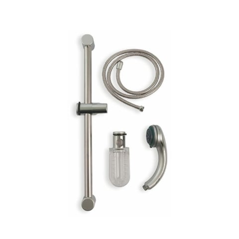 Conjunto de duche com chuveiro de mão, tubo flexível e barra deslizante acetinada Sahra Promoção