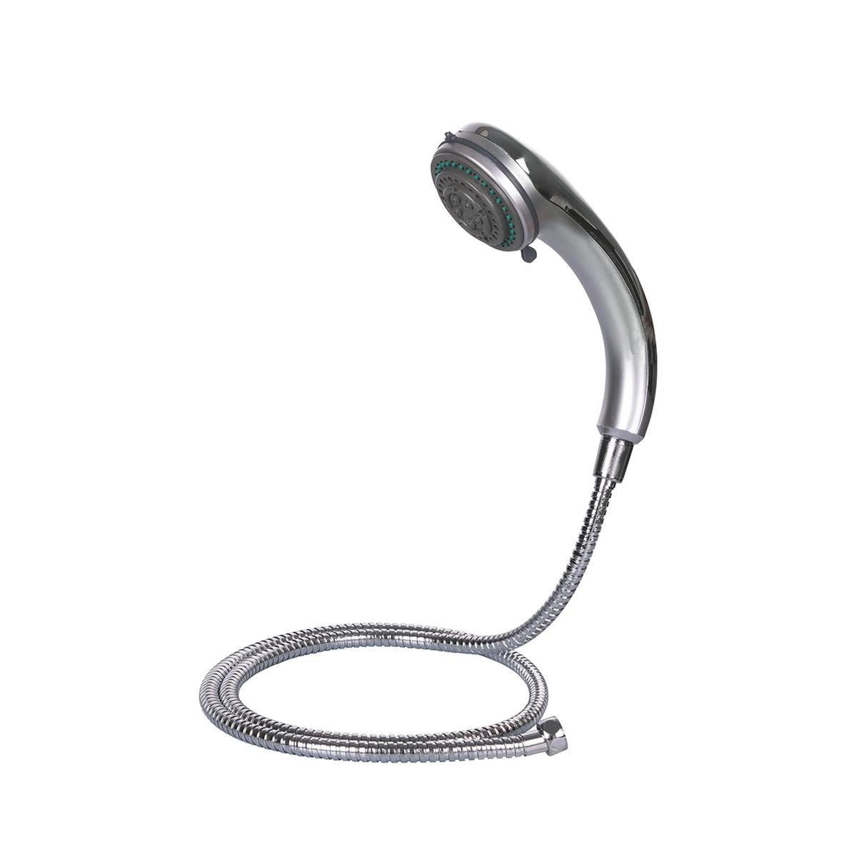 Chuveiro multijato com mangueira em aço acetinado Kirel Promoção Chuveiro multijato com mangueira em aço acetinado Kirel Promoção