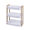 Estante móvel 3 prateleiras em madeira e plástico 35x20,5x45cm Senia Promoção