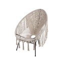 Poltrona de jardim exterior com trama em tecido macramé Elika 