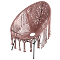 Poltrona de jardim exterior com trama em tecido macramé Elika 