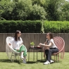 Poltrona de jardim exterior com trama em tecido macramé Elika Catálogo