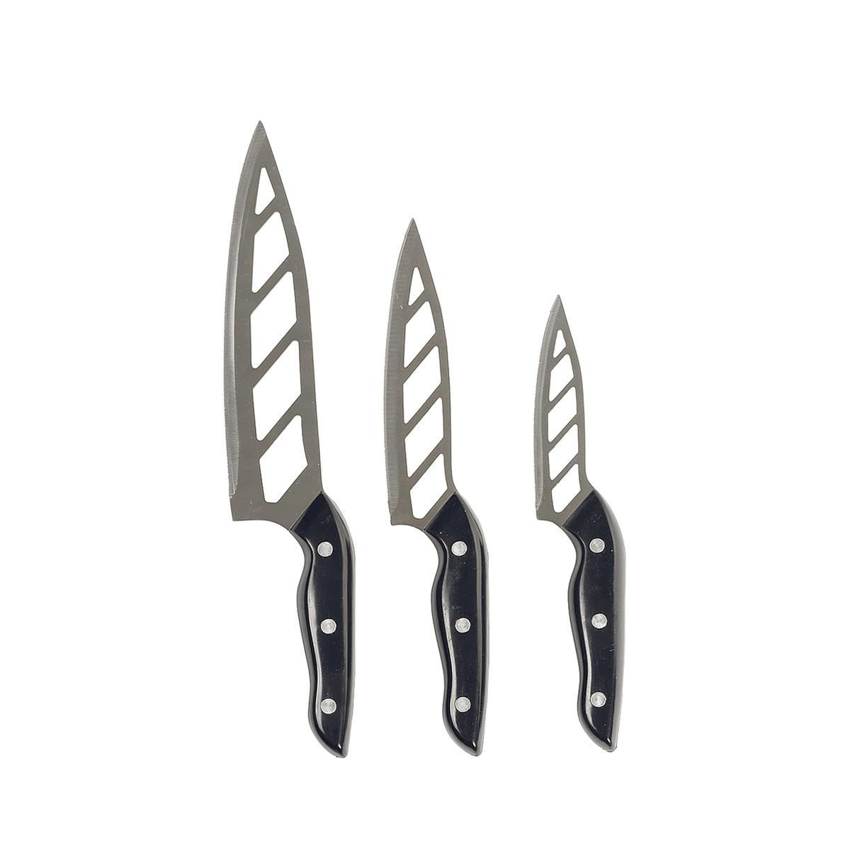 Conjunto de 3 facas multiuso com lâmina de aço e cabo rebitado Tavina Promoção Conjunto de 3 facas multiuso com lâmina de aço e cabo rebitado Tavina Promoção