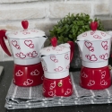 Cafeteira moka tradicional 1 chávena em alumínio decorada Cuore Oferta