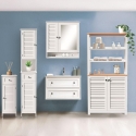 Móvel de casa de banho espelhado em MDF lacado 60x15xA68 cm Bakira Estoque