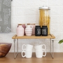 Organizador de cozinha em madeira dobrável 32x28x15,5cm Seluna Catálogo