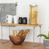 Organizador divisório dobrável de cozinha em madeira 47x18,5x22cm Kurnek Estoque