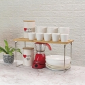 Organizador divisório dobrável de cozinha em madeira 47x18,5x22cm Kurnek 
