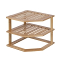 Prateleira de canto para cozinha 3 estantes em madeira 25x25x23cm Tolvak Promoção