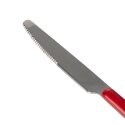 Conjunto de 24 talheres em aço inoxidável com cabo vermelho Movida Descontos