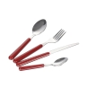 Conjunto de 24 talheres em aço inoxidável com cabo vermelho Movida Oferta