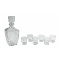 Conjunto garrafa em vidro para licor + 6 copos Diamante Promoção